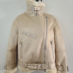 Topshop Cream Teddy Jacket